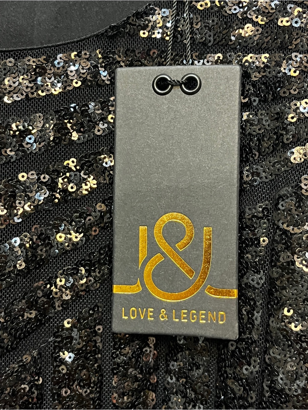 NEW Love & Legend Black Sequin Long Sleeve Dress - Picture 5 of 11